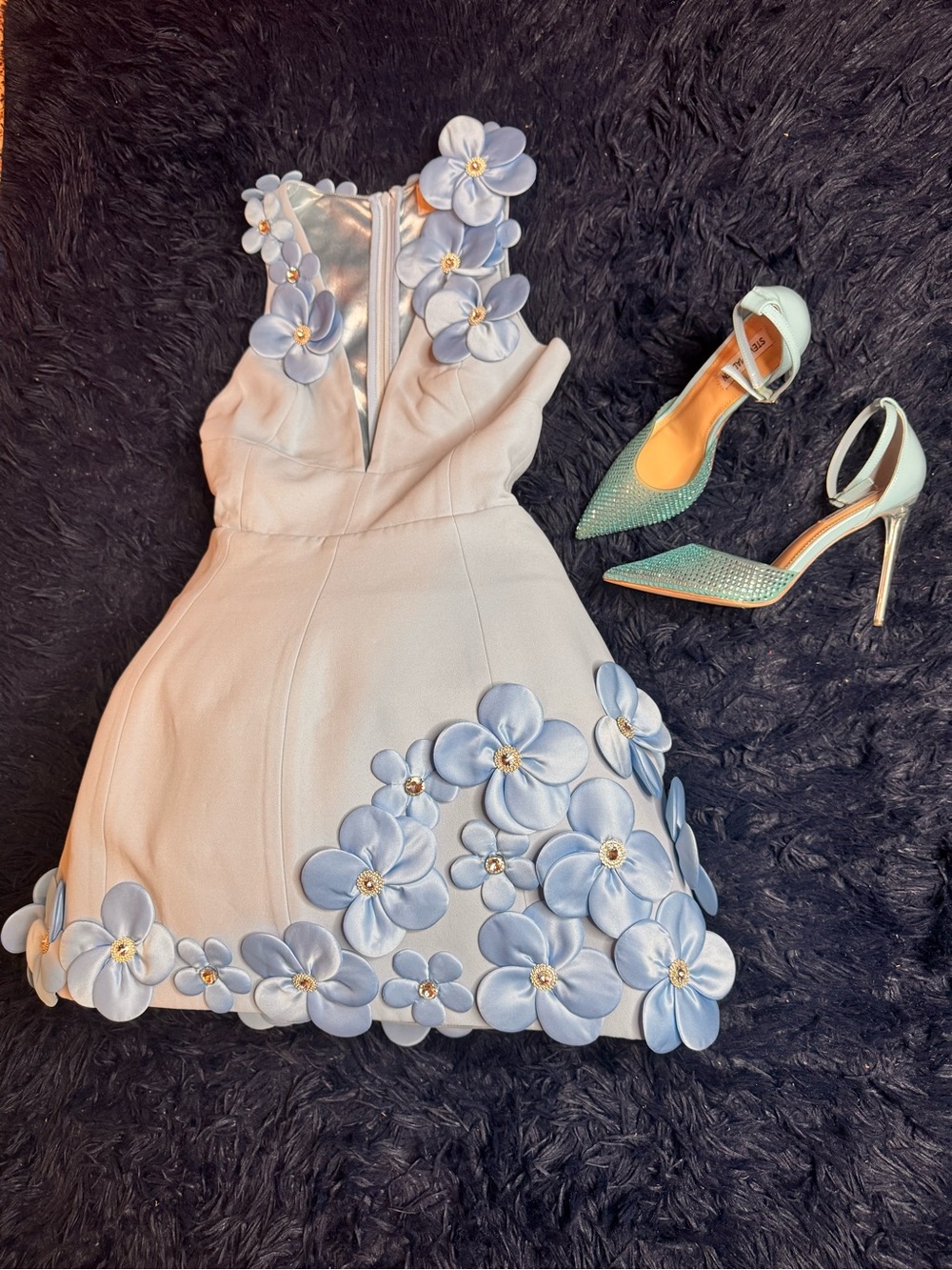 NWOT Bronx And Banco Estelle Floral Applique Fit-&-Flare Mini Dress. Size S - Picture 17 of 17
